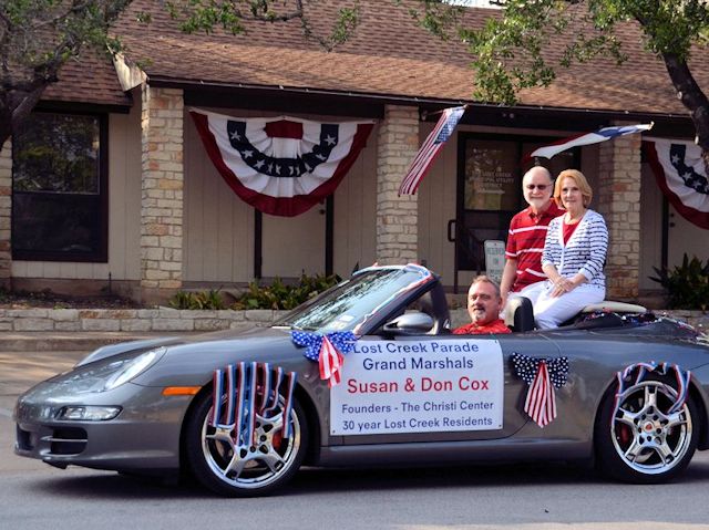 Riding in Car as Grand Marshals